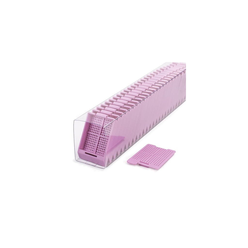 Swingsette Biopsy Cassette, Quickload Sleeves, 45° Angle, Acetal, Lilac, Bulk, 750/cs