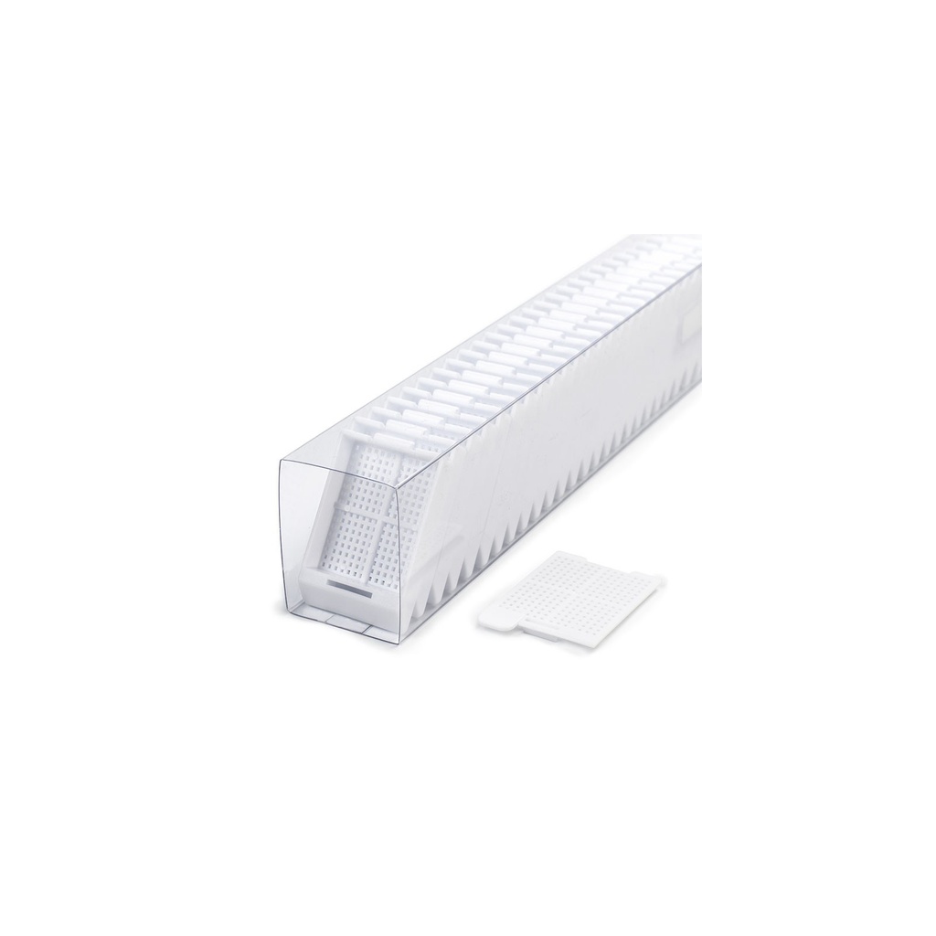 Swingsette Biopsy Cassette, Quickload Sleeves, 45° Angle, Acetal, White, Bulk, 750/cs