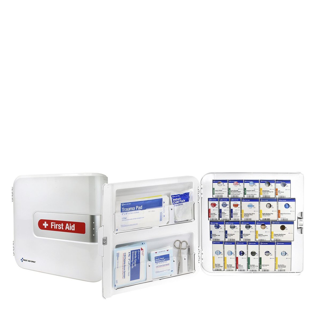 First Aid Only SmartCompliance Food Service Complete First Aid Kit with Medications & Plastic Cabinet