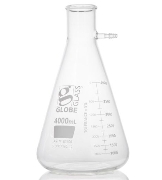 Flask, Filter, Globe Glass, 4000mL, Dual Graduations, ASTM E1406, 1/bx (EA=BX)