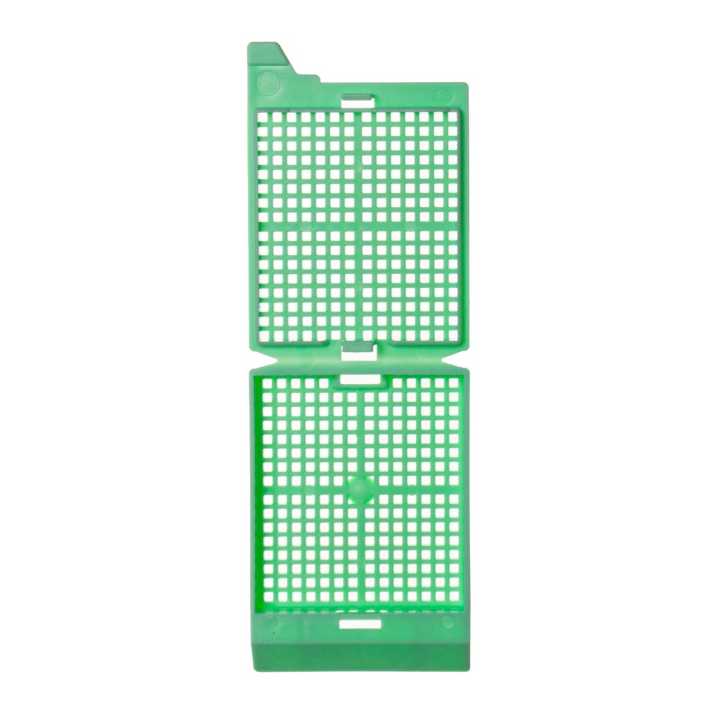 Unisette Biopsy Cassette, Quickload 45° Angle Stack (Taped), Biopsy, Green, Bulk, 1000/cs