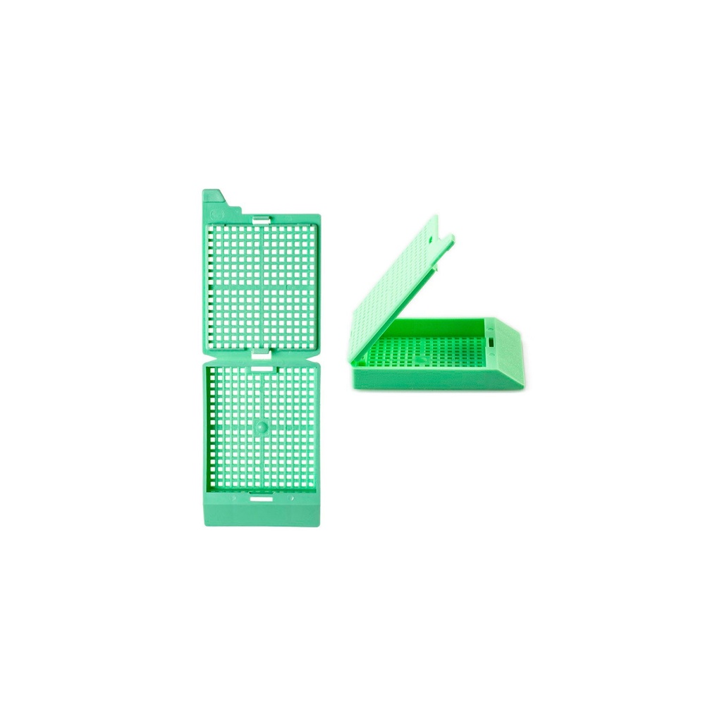 Unisette II Cassette for Manual Feed Printer with Covers, Biopsy, Green, 500/bx, 3 bx/cs