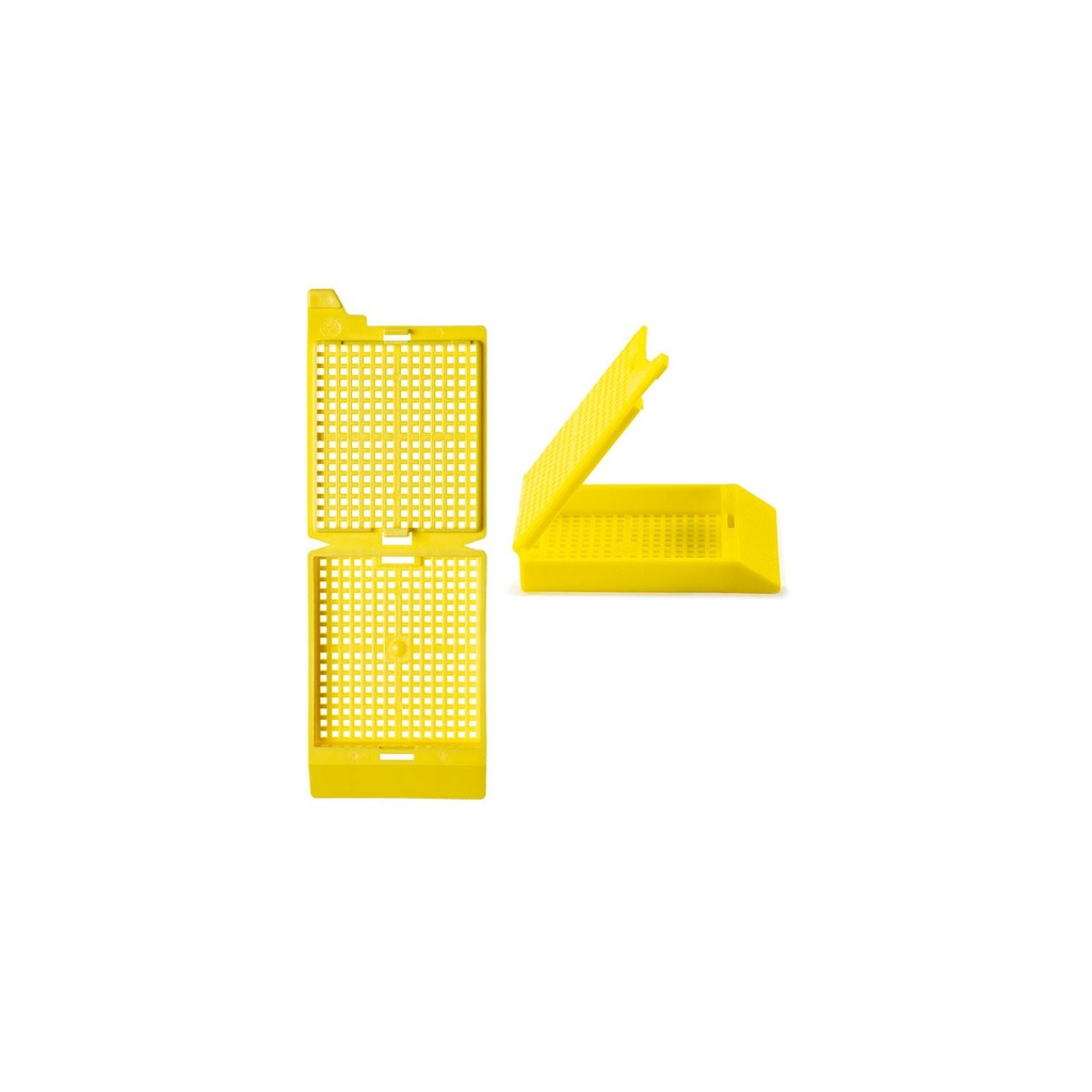 Unisette II Cassette for Manual Feed Printer with Covers, Biopsy, Yellow, 500/bx, 3 bx/cs