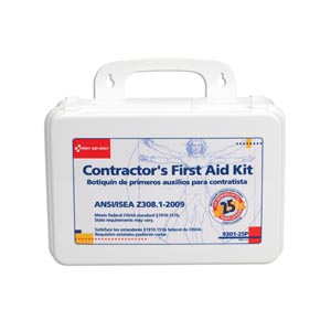 25 Person Contractor First Aid Kit, 178 Piece, Plastic Case, 12/cs