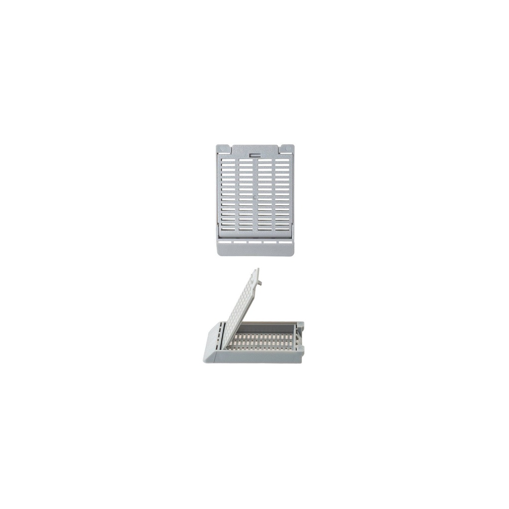 Slimsette Tissue Cassette, 45° Angle, 41mm x 28.5mm x 6mm, Acetal, Gray, 500/bx, 3 bx/cs