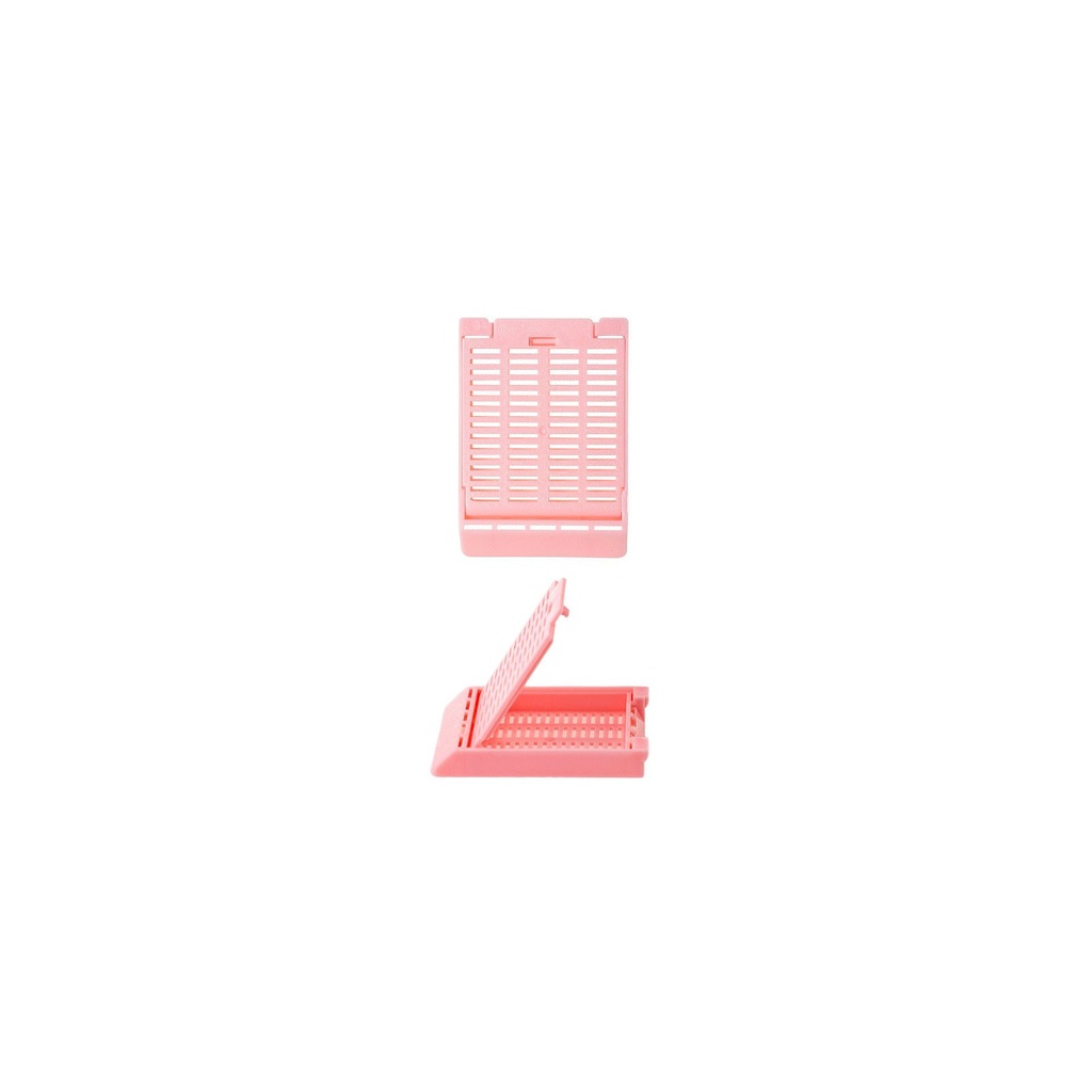 Slimsette Tissue Cassette, 45° Angle, 41mm x 28.5mm x 6mm, Acetal, Pink, 500/bx, 3 bx/cs