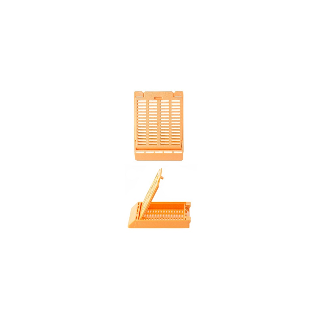 Slimsette Tissue Cassette, 45° Angle, 41mm x 28.5mm x 6mm, Acetal, Peach, 500/bx, 3 bx/cs