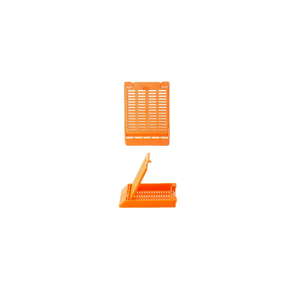 Slimsette Tissue Cassette, 45° Angle, 41mm x 28.5mm x 6mm, Acetal, Orange, 500/bx, 3 bx/cs