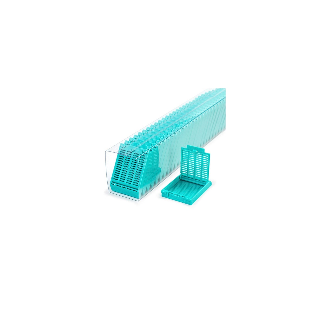 Slimsette Tissue Cassettes in Quickload Sleeves, Aqua, 75/sleeve, 10 sleeve/cs