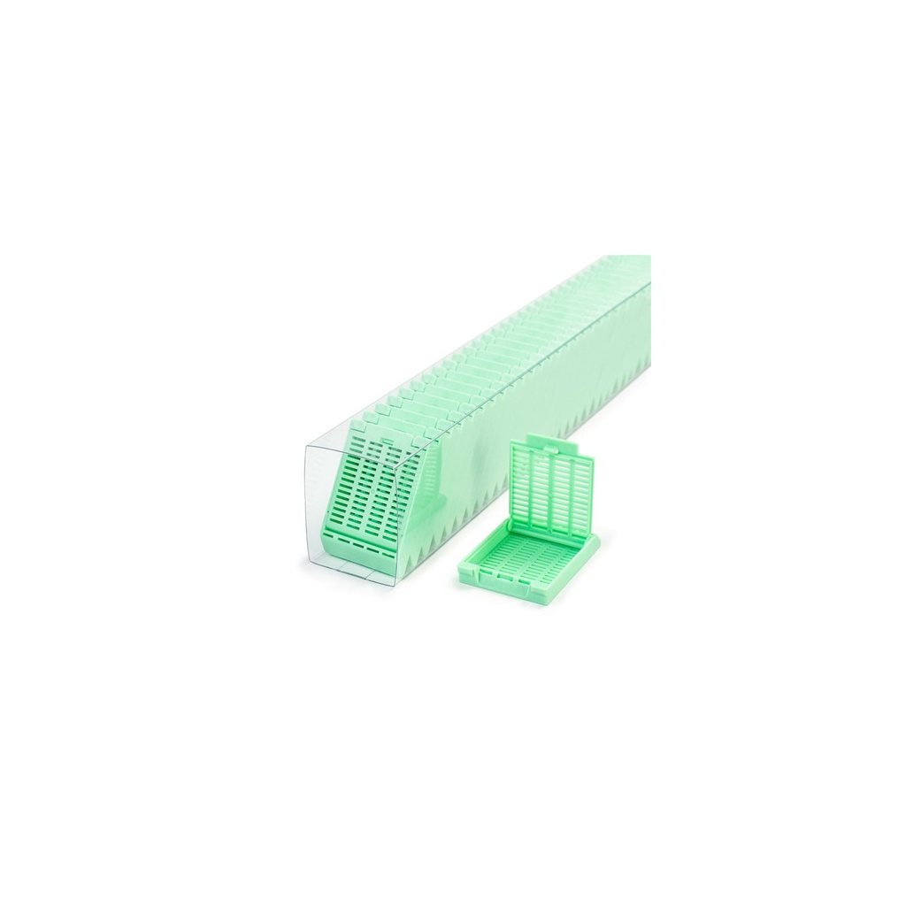 Slimsette Tissue Cassettes in Quickload Sleeves, Green, 75/sleeve, 10 sleeve/cs