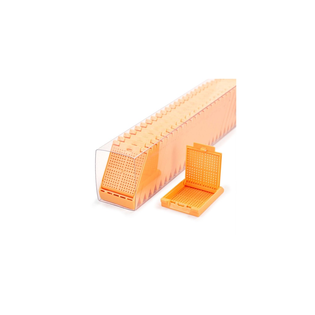 Slimsette Biopsy Cassettes in Quickload Sleeves, Peach, 75/sleeve, 10 sleeve/cs