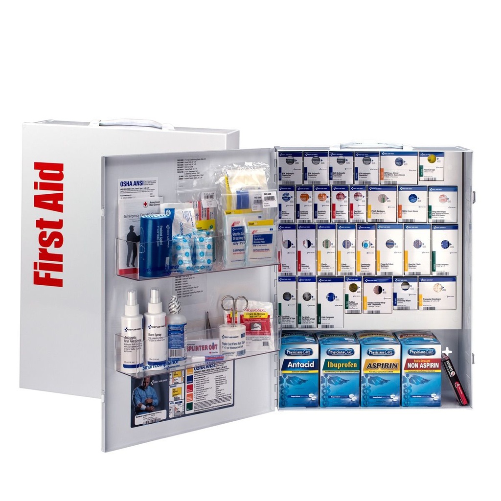 First Aid Only SmartCompliance 150 Person XL First Aid Kit with Medications & Metal Cabinet