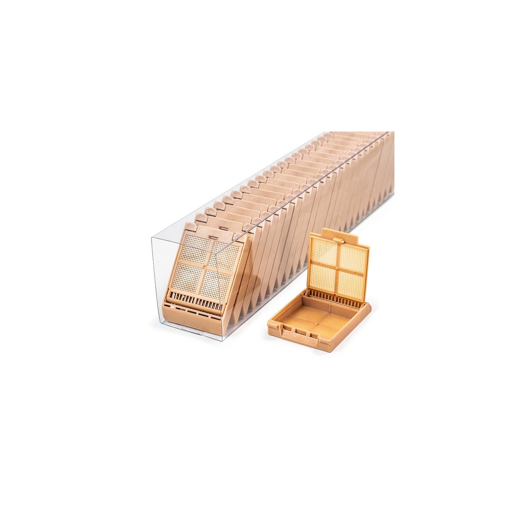 Micromesh Biopsy Cassette, Quickload Sleeve, 45° Angle, Acetal, Tan, Bulk, 750/cs