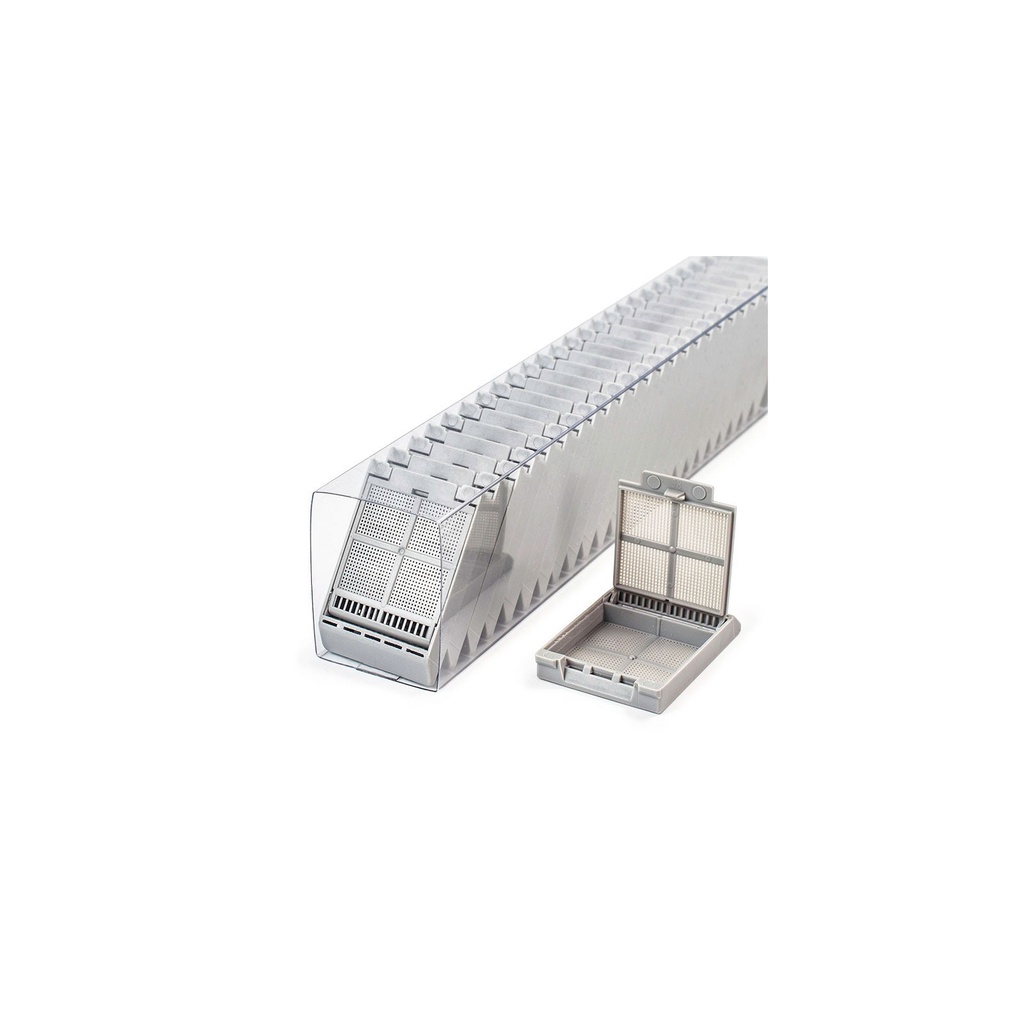 Micromesh Biopsy Cassette, Quickload Sleeve, 45° Angle, Acetal, Gray, Bulk, 750/cs