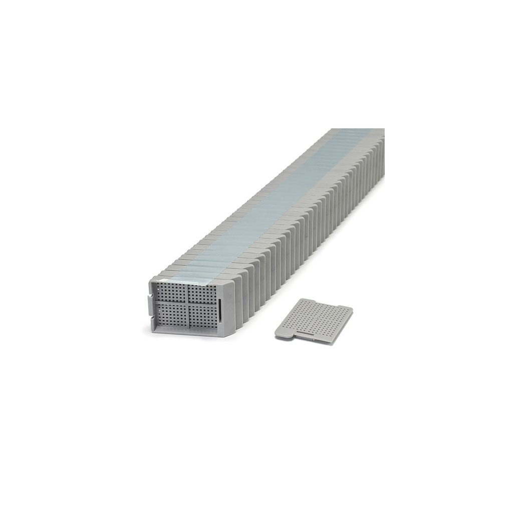 Swingsette Biopsy Cassette, Quickload 45° Angle Stack (Taped), Acetal, Gray, Bulk