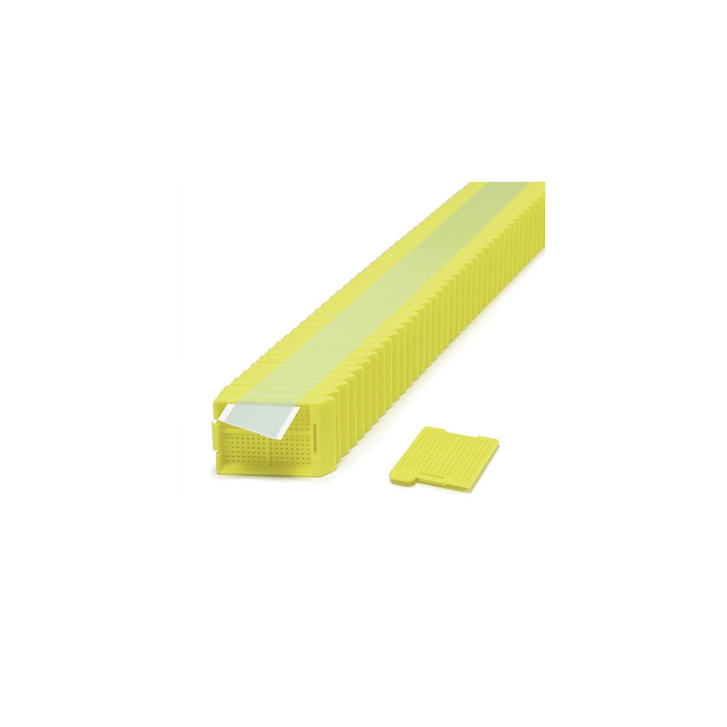 Swingsette Biopsy Cassette, Quickload 45° Angle Stack (Taped), Acetal, Yellow, Bulk