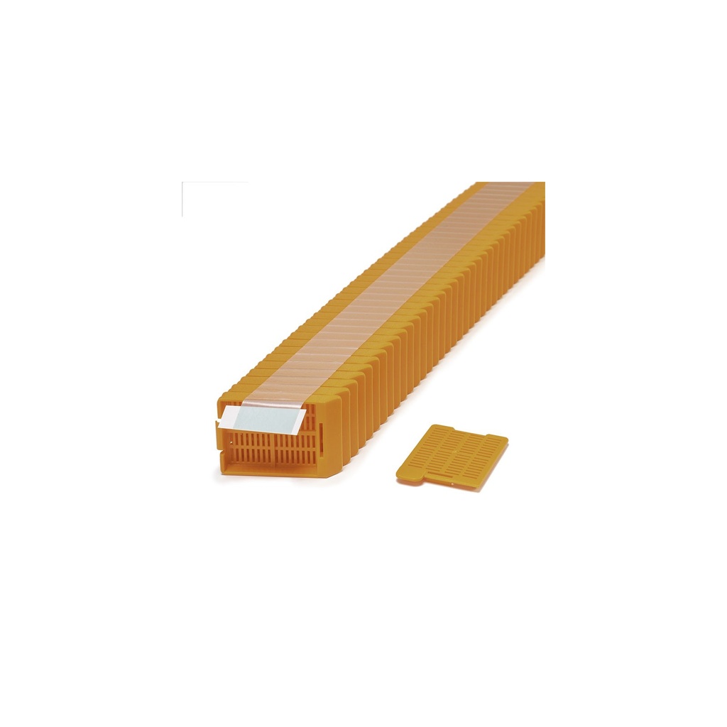 Swingsette Tissue Cassette, Quickload 45° Angle Stack (Taped), Acetal, Orange, Bulk