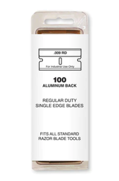 Single Edge Blade, Aluminum Back, .009 Carbon, Duro Edge, 100bl/ct, 50ct/cs