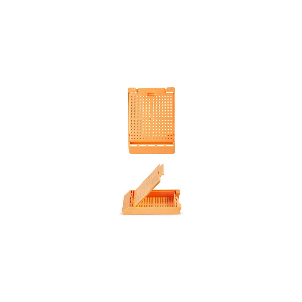 Slimsette Biopsy Cassette, Quickload 45° Angle Stack (Taped), Acetal, Peach, Bulk
