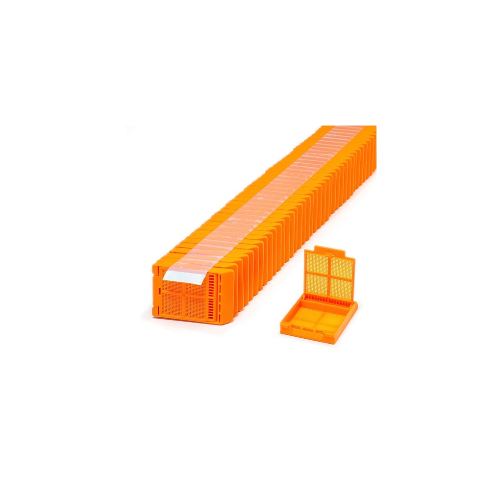 Micromesh Biopsy Cassette, Quickload 45° Angle Stack (Taped), Acetal, Orange, Bulk