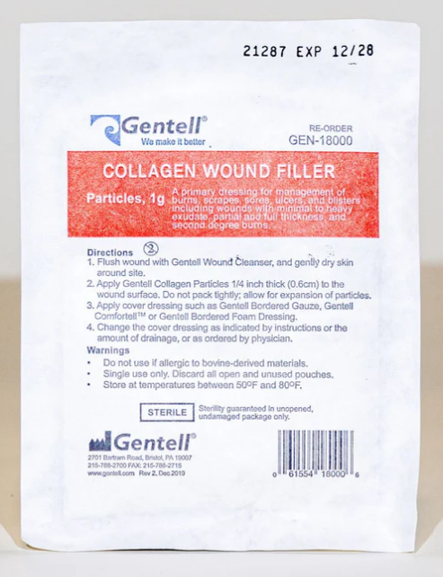 Gentell Collagen Particles, 1g, 50/cs