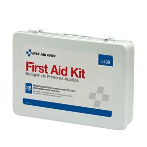 First Aid/CPR/BBP Kit, 36 Unit, Weatherproof Steel, Custom Logo , 48/cs