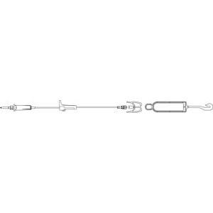 Secondary Set, SPIN-LOCK Connector, SAFELINE Clip Lock Cannula, 10mL Priming Volume, 50"L, 15 Drops/mL, DEHP & Latex Free (LF), 50/cs