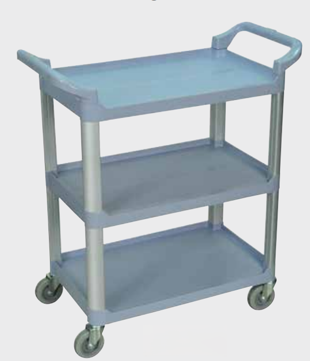 Luxor Serving Cart, 3-Shelf, Grey