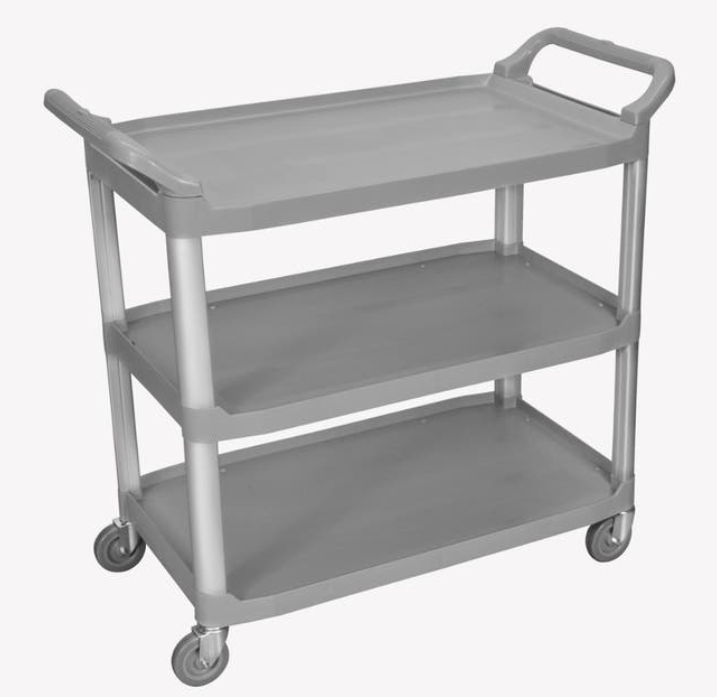 Luxor Large Serving Cart, 3-Shelf, Grey