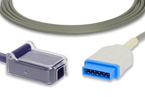 SpO2 Adapter Cable, 300cm, GE Healthcare > Marquette Compatible w/ OEM: 2021406-001, 2025350-001, TE2425, NXMQ101, NXMQ4526, 2021406-002