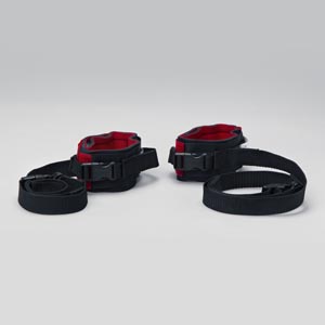 Posey Ankle Restraint, Twice-as-Tough, One Size Fits Most, Quick Release Buckle, 2 Strap, Machine Washable/Sterilizable, Neoprene, Red