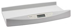 Digital Infant Lactation Scale, Wt. Capacity 45 lb x 0.1 oz (20 kg x 2 g), AC Adaptor, Large Platform 25"L x 11" D with Curved Sides 