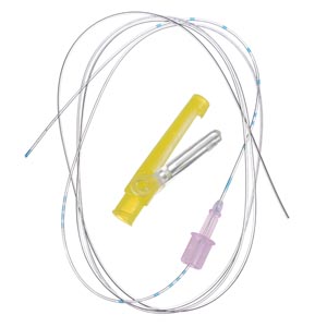 Polyamide Soft Tip Catheter, 20G x 100 cm, Closed Tip & 3 Lateral Side Ports, Catheter Connector & Threading Assist Guide