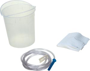 Enema Bag/ Bucket Set, 1500mL Bucket, 60" Tubing, Pre-Lubricated Tip, Slide Clamp, Soap Packet & Waterproof Drape, 50/cs (20 cs/plt)