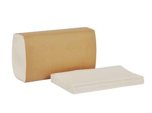Hand Towel, Singlefold, Universal, White, 1-Ply, Embossed, H22, 20% minimum Post Consumer Fibers, 10.3" x 9.1", 250 sht/pk, 16 pk/cs