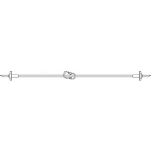 Fluid Transfer Set, Proximal & Distal Non-Vented Spikes, Wide Bore Tubing, On/ Off clamp, 27"L, DEHP & Latex Free (LF), 50/cs