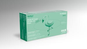 Glove, Exam, Nitrile, Powder-Free (PF), Polymer Coated, Aloe & Vitamin E, Textured, Beaded Cuff, Coral, X-Small, 200/bx, 10 bx/cs