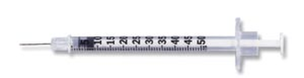 Insulin Syringe, ½mL Lo-Dose, Permanently Attached Needle, 28 G x ½", Blister Pkg, U-100 Micro-Fine IV, Orange, 100/bx, 5 bx/cs