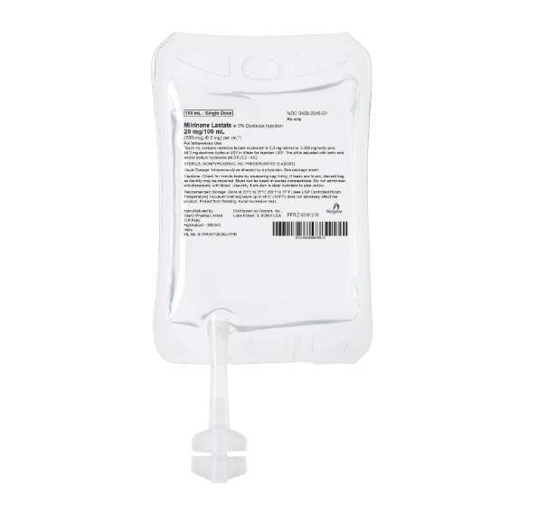 Milrinone Lactate, in 5% Dextrose Injection, 20 mg/100 ml, Single-Dose Flexible Container Bag, 10 bg/ctn (00409-2045-10)
