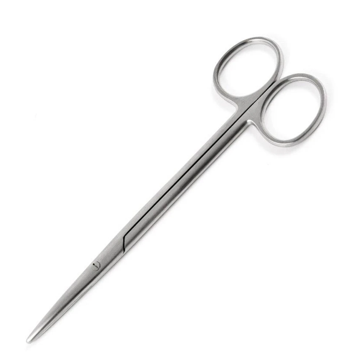 Merit Metzenbaum Dissecting Scissors, 7", Blunt/Blunt, Straight, Smooth, Finger Rings, Stainless Steel, Reusable, Non-Sterile