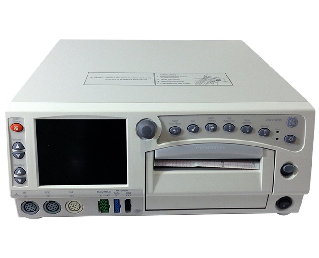 Color Fetal Monitor, GE Corometrics 259CX, w/ Smart BP and Spo2(Oximax) Monitoring Including Toco and Ultrasound Transducer
