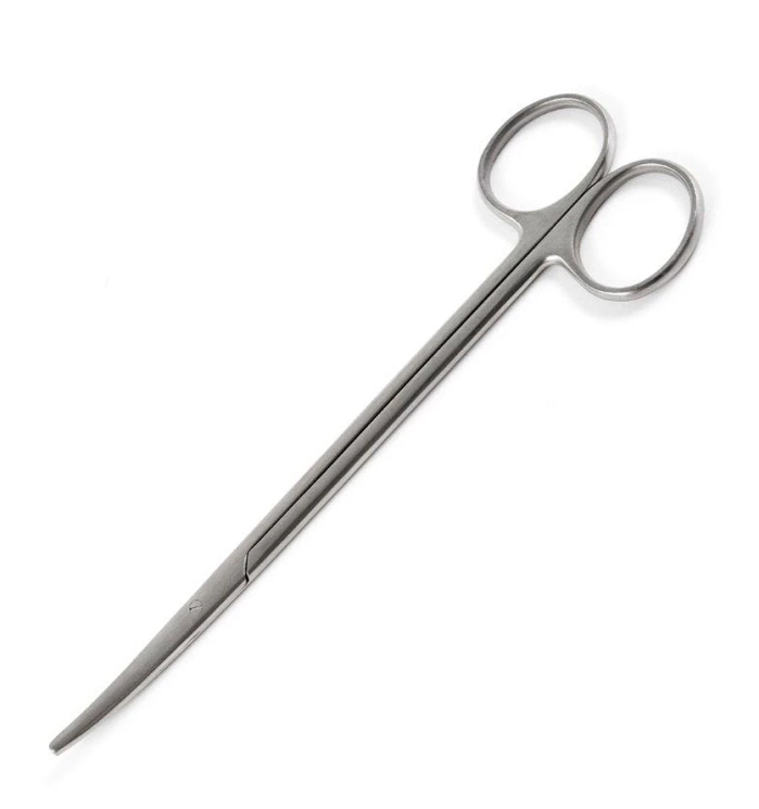 Merit Metzenbaum Dissecting Scissors, 7", Blunt/Blunt, Curved, Smooth, Finger Rings, Stainless Steel, Reusable, Non-Sterile