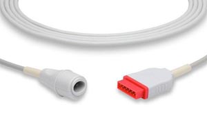 IBP Adapter Cable Edwards Connector, GE Healthcare > Marquette Compatible w/ OEM: 2021197-001, 896507021, 2021197-002