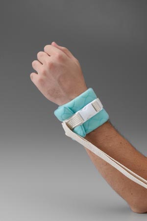 Posey Wrist/Ankle Restraint, One Size Fits Most, Strap Fastening 2-Strap, Machine Washable, Quilted Fabric, Blue