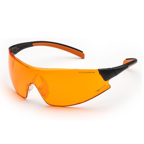 Model 546 Orange Safety Glasses with Black & Orange Frames