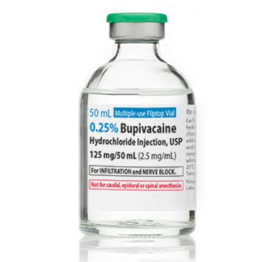 Bupivacaine Hydrochloride Injection, USP, 2.5mg/ml, 50ml Vial, Multiple Dose, Glass Fliptop Vial, 25/bx