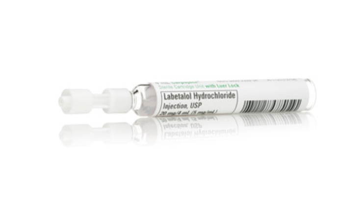 Labetalol Hydrochloride Injection, USP, 5 mg/ml, 4 ml Carpuject Luer Lock Glass Syringe, No Needle, 10/bx