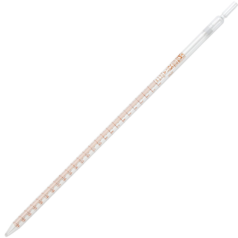 Pipette, Serological, Globe Glass, Reusable, 25mL, Class A, To Deliver (TD), 0.1 Graduations, White Band, 6/bx
