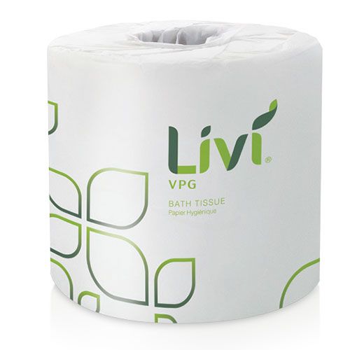 Livi® Bath Tissue, 4.49&quot; x 3.98&quot;, 2-Ply, Leaf Emboss White, 420 sheets/rl, 60 rl/cs (18 cs/plt) (APT #452036)