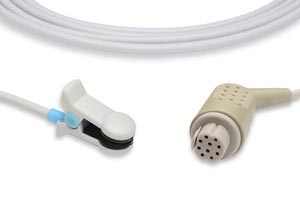 Direct-Connect SpO2 Sensor, Adult Ear Clip, Datex Ohmeda Compatible w/ OEM: TS-E4-N, PR-A220-1005, OXY-E4-N